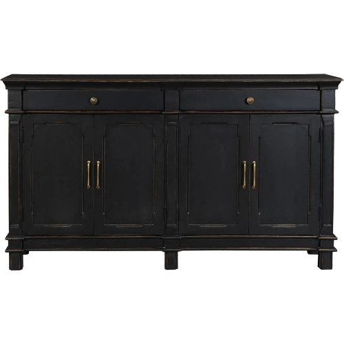 Trento 70" Sideboard in Distressed Black Mango Wood